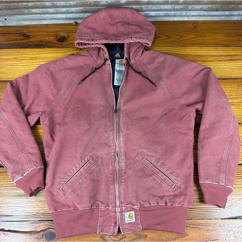 Vintage Carhartt WJ014 VRS Women’s Small Hooded Pink Sandstone Rose Jacket